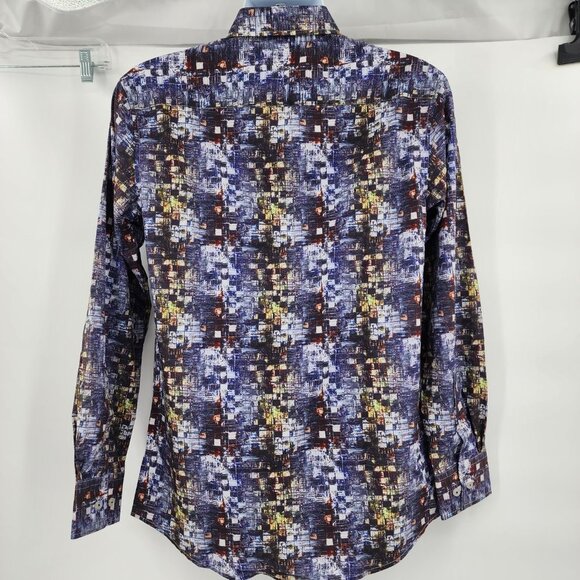 ALEX VANDO Men's Geo Printed Stretch Dress Shirt Small NWT - Picture 6 of 10